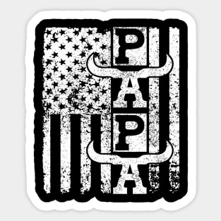 American Flag Cowboy Dad Birthday Father Outfit Western Papa Sticker